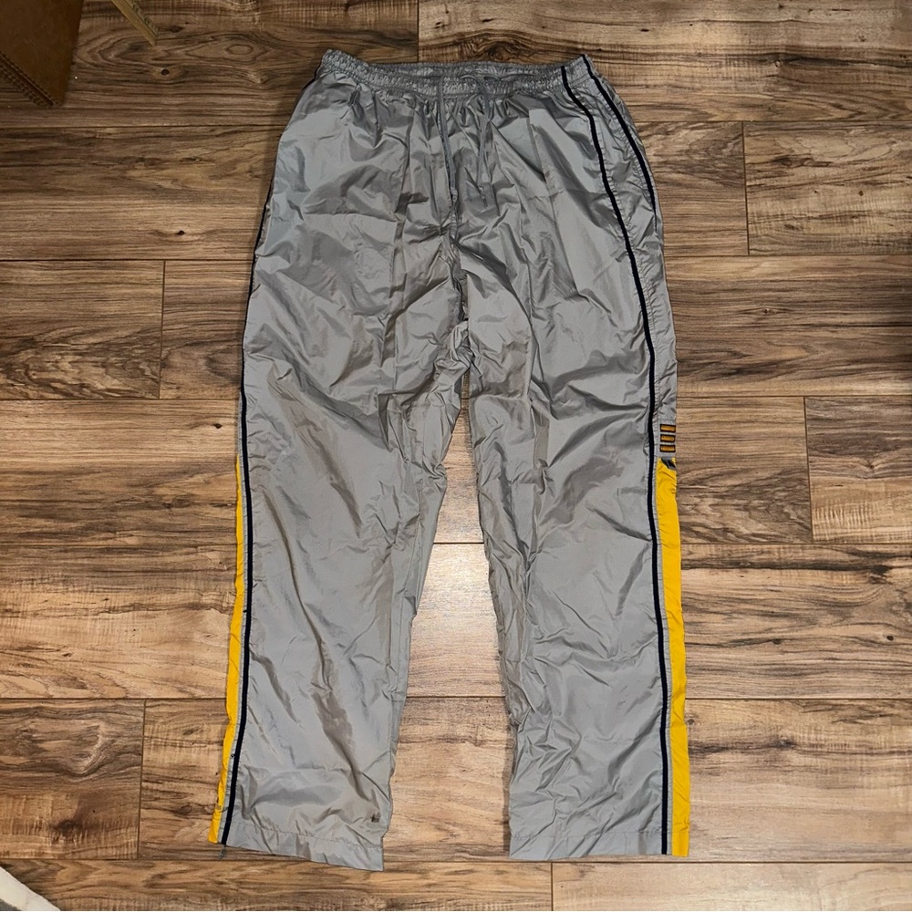 Vintage Y2K Adidas Men's Gray and Yellow Track Pants